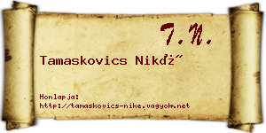 Tamaskovics Niké névjegykártya